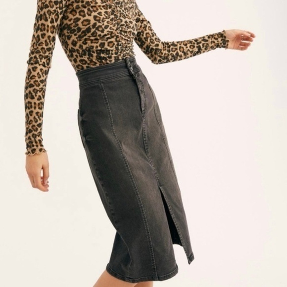 We the free grey Maddie Jean pencil  skirt